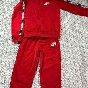 Toddler Nike Bright Red Zip-Up Jacket & Pants